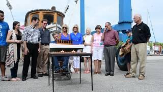 Ceremony for Bay City's Defoe kit boat Amycita clip 2