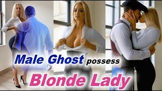 Female Possession - Man Ghost into Pretty Blonde Lady #kissing Man | AI VIDEO #MTF #HailuoAI