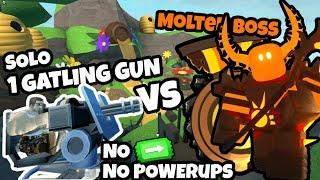 1 Gatling Gun Vs Molten Mode  + Supports l Tower Defense Simulator