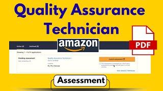 Quality Assurance Technician Assessment Test | Amazon Quality Assurance Technician 1 Interview Notes