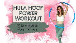 Power HULA HOOP Workout | Schmale Taille & flacher Bauch | 10 Minuten Hula Hoop ohne Pause