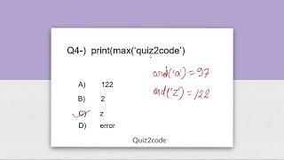 Python: MCQs on String