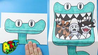 How to Draw a Rainbow Friends Cyan Surprise Fold