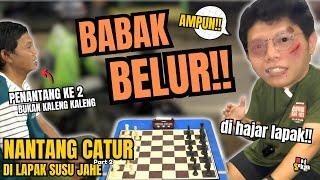 DI HAJAR PION DAN KOMBI OLEH PENANTANG KE 2 LAPAK CATUR SUSU JAHE !! Catur jalanan