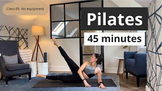 45 MIN FULL BODY PILATES WORKOUT || Intermediate  Level || Class 05 - No equipment mat Pilates