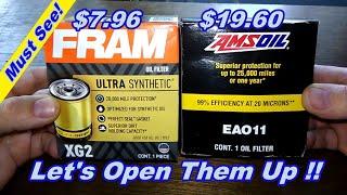 Fram Ultra XG2 Oil Filter Cut Open vs. Amsoil EAO11 Oil Filter Cut Open Oil Filter Review