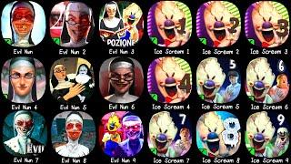 Evil Nun 1,2,3,4,5,6,7,8,9 & Ice Scream 1,2,3,4,5,6,7,8,9 & Evil Nun Maze, Evil Nun Rush