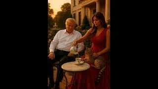 Donald Trump, Melania and Their Ashera Cat Share a Golden Hour Tea in Timeless Luxury