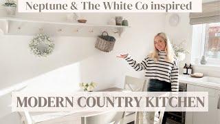 KITCHEN STYLING AND TOUR | Modern Country interiors style kitchen Neptune White Company home decor