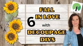 6 MUST SEE FALL DECOUPAGE DECOR to try NOW!!! | Napkins DIY's  | Dollar Tree