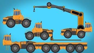 Kids TV Channel Transformer LIFTING TRUCK Construction Truck HOUSE TRANSPORT TRUCK  RELOCATION VAN