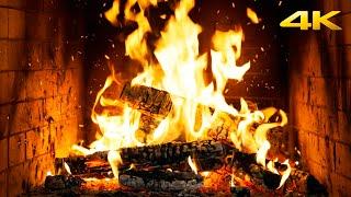  FIREPLACE WINTER MAGIC (NO MUSIC) with RELAXING FLAMES and GENTLE WOOD POPS for ANXIETY RELIEF