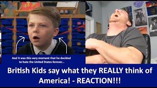 American Reacts to British Kids Say What They REALLY Think of American - Russell Howard REACTION