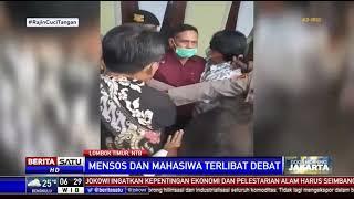 Adu Mulut Mensos Risma dengan Mahasiswa Pendemo di Lombok