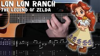 Lon Lon Ranch (Epona's Song) - The Legend of Zelda - Fingerstyle Guitar Tutorial + TAB