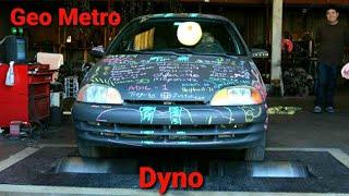 Stock Geo Metro Dyno | How Much Horsepower? | Chalkboard Paint Job