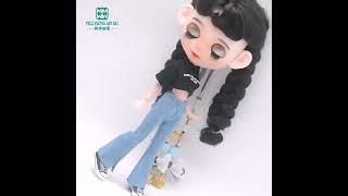 Blyth Clothes Azone OB22 OB24 Doll Accessories Fashion Short T Black