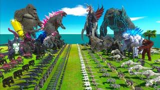 GODZILLA x KONG - Team GODZILLA Evolved x KONG VS Team GIGAN x LEATHERBACK - Animal Revolt Battle