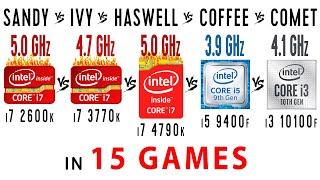 i7 2600k OC vs i7 3770k OC vs i7 4790k OC vs i5 9400f vs i3 10100f in 15 Games