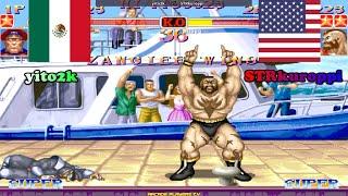 #arcade Super Street Fighter 2 Turbo  yito2k (Mexico) vs STRkuroppi (Usa) スーパーストリートファイターII X