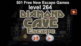 [Walkthrough] 501 Free New Escape Games level 264 - Diamond cave escape - Complete Game