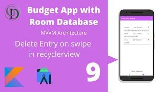 Delete on swipe recyclerview - Budget Application with Room Library & MVVM Architecture Android