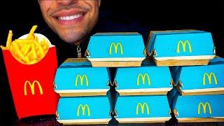 ASMR EATING 8 MCDONALDS FISH FILLET SANDWICHES JERRY CHALLENGE NO TALKING MUKBANG *BIG BITES*