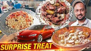 New Car Treat at Karachi Highway  | Mutton Dum, Pulao, Rosh & a Surprise | Best Pakistani Food