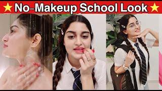 No-makeup SCHOOL Look in 5mns CHALLENGE!!!  #shorts #youtubeshorts