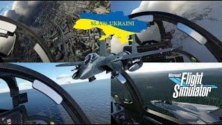 F14 Flight Across Ukraine in VR - Microsoft Flight Simulator with SizzlingPopcorn