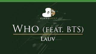 Lauv - Who (feat. BTS) - LOWER Key (Piano Karaoke Instrumental)