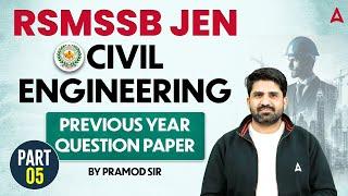 RSMSSB JEN 2024 | RSMSSB JE Civil Engineering Previous Year Question Paper #5 | by Pramod Sir