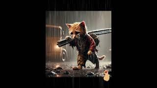 Little Orange Kitten Bricks on the Construction Site, Working Hard for the Future #cat