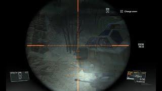 MGSV - sniper helicopter one shot down with pilot headshot with Grade 5 SERVAL AMR-7