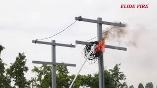 ELIDE FIRE ® Fire Extinguishing Test on the Electric Pole