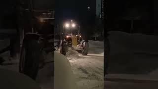 City of Ottawa Plowing residential streets after snow storm #heavyequipment