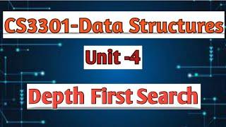 Depth First Search(DFS) in data structures tamil||CS3301||Anna university reg-2021.#cse