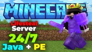 Minecraft public lifesteal smp java+pe  live 24/7 free to join