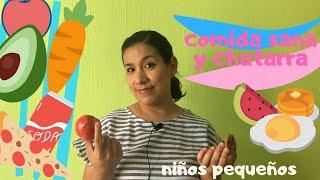 ¿Qué es la comida sana y comida chatarra? niños pequeños.