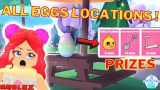 ALL 15  Egg Hunt Locations  In Roblox Overlook Bay Easter Update To Unlock Prizes !!!