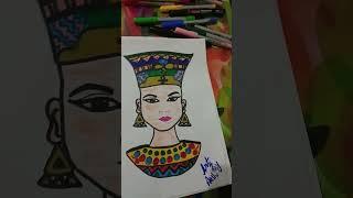 Nefertiti Drawing by me🪷#youtubeshorts #shorts #viral #awesomeartbyaashi