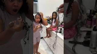 Londyn does  mommy hair and makes it fall out #shorts