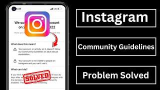 Your Account or Activity on it Doesn't Follow Our Community Guidelines Instagram