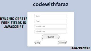 How to Create Form Fields Dynamically with JavaScript | Easiest Way | CodewithFaraz