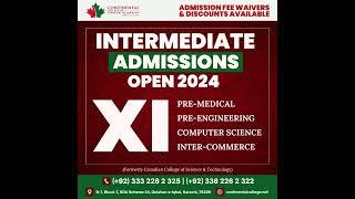 Admissions open for batch 2024-2025 at the Continental college of Science and Technology