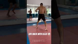 Muay Thai foot work Life hack with eggs. #muaythai #mma #usa #boxing #kickboxing #fighter