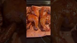 Mouth watering BBQ #chicken right off the offset smoker!