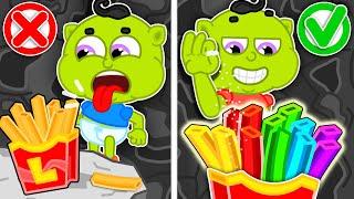 Lion Family USA | Rainbow Fries Challenge | Family Kids Cartoons