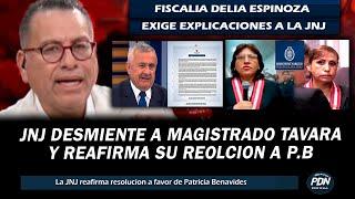 JNJ DESMIENTE A MAGISTRADO TAVARA Y REAFIRMA RESOLUCION A FAVOR DE BENAVIDES: DELIA PIDE EXPLICACION