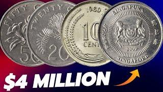 4 ULTRA RARE Singapore Coins Worth A LOT of Money - Coins Worth Money Look For This #coin #singapore